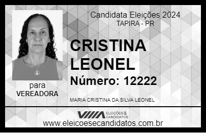 Candidato CRISTINA LEONEL 2024 - TAPIRA - Eleições