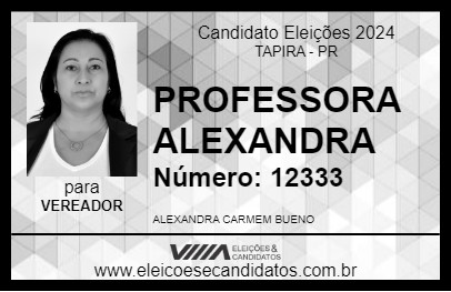 Candidato PROFESSORA ALEXANDRA 2024 - TAPIRA - Eleições