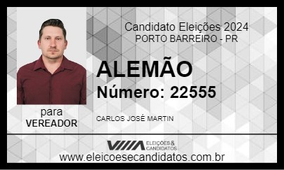 Candidato ALEMÃO 2024 - PORTO BARREIRO - Eleições