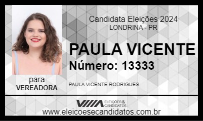 Candidato PAULA VICENTE 2024 - LONDRINA - Eleições