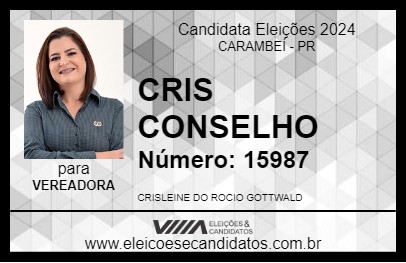 Candidato CRIS CONSELHO 2024 - CARAMBEÍ - Eleições