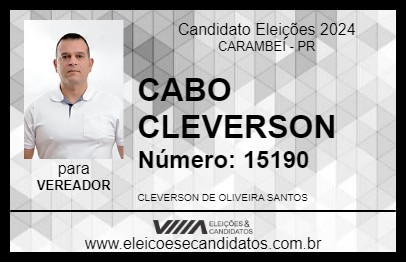 Candidato CABO CLEVERSON 2024 - CARAMBEÍ - Eleições