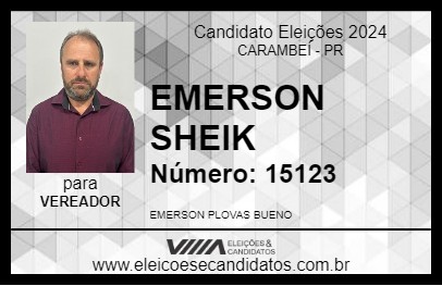 Candidato EMERSON SHEIK 2024 - CARAMBEÍ - Eleições