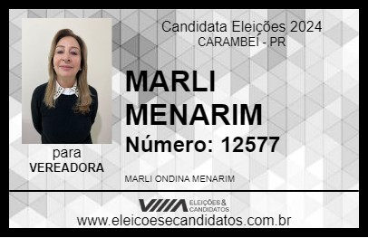 Candidato MARLI MENARIM 2024 - CARAMBEÍ - Eleições