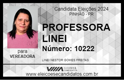 Candidato PROFESSORA LINEI 2024 - PINHÃO - Eleições