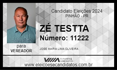 Candidato ZÉ TESTTA 2024 - PINHÃO - Eleições