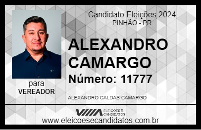 Candidato ALEXANDRO CAMARGO 2024 - PINHÃO - Eleições