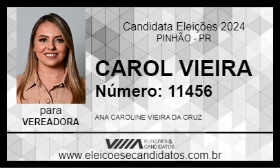 Candidato CAROL VIEIRA 2024 - PINHÃO - Eleições