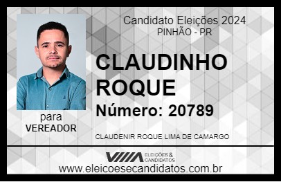 Candidato CLAUDINHO ROQUE 2024 - PINHÃO - Eleições