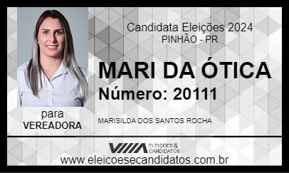 Candidato MARI DA ÓTICA 2024 - PINHÃO - Eleições