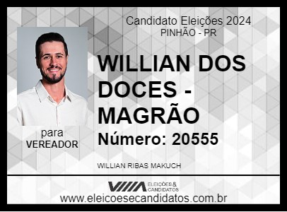 Candidato WILLIAN DOS DOCES - MAGRÃO 2024 - PINHÃO - Eleições