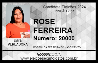 Candidato ROSE FERREIRA 2024 - PINHÃO - Eleições