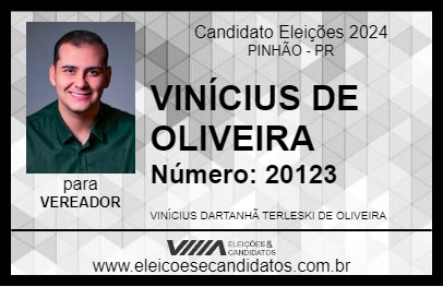 Candidato VINÍCIUS DE OLIVEIRA 2024 - PINHÃO - Eleições