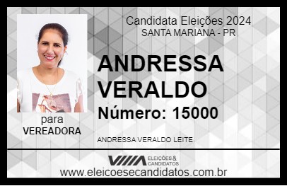 Candidato ANDRESSA VERALDO 2024 - SANTA MARIANA - Eleições