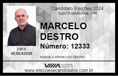 Candidato MARCELO DESTRO 2024 - SANTA MARIANA - Eleições