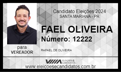 Candidato FAEL OLIVEIRA 2024 - SANTA MARIANA - Eleições