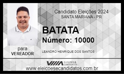 Candidato BATATA 2024 - SANTA MARIANA - Eleições