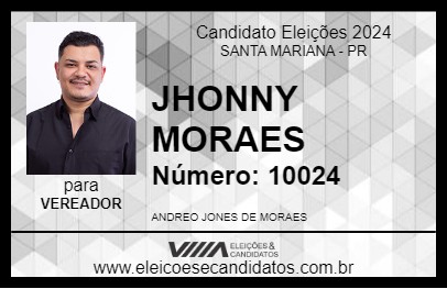 Candidato JHONNY MORAES 2024 - SANTA MARIANA - Eleições