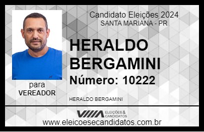 Candidato HERALDO BERGAMINI 2024 - SANTA MARIANA - Eleições