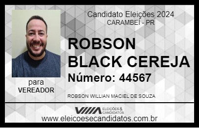 Candidato ROBSON BLACK CEREJA 2024 - CARAMBEÍ - Eleições