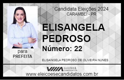 Candidato ELISANGELA PEDROSO 2024 - CARAMBEÍ - Eleições