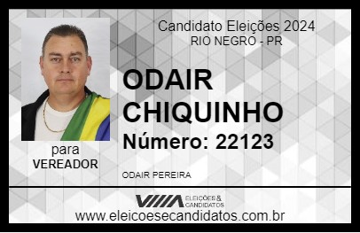 Candidato ODAIR CHIQUINHO 2024 - RIO NEGRO - Eleições