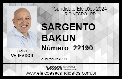 Candidato SARGENTO BAKUM 2024 - RIO NEGRO - Eleições