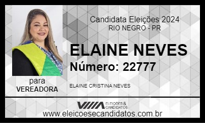 Candidato ELAINE NEVES 2024 - RIO NEGRO - Eleições