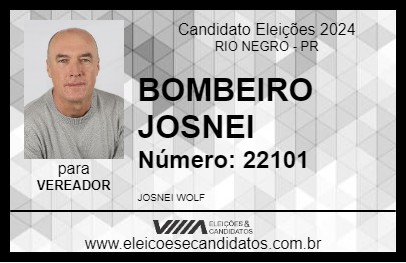 Candidato BOMBEIRO JOSNEI 2024 - RIO NEGRO - Eleições