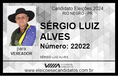 Candidato SÉRGIO LUIZ ALVES 2024 - RIO NEGRO - Eleições