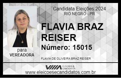 Candidato FLAVIA BRAZ REISER 2024 - RIO NEGRO - Eleições