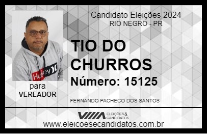 Candidato TIO DO CHURROS 2024 - RIO NEGRO - Eleições