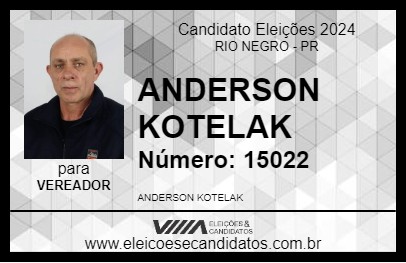 Candidato ANDERSON KOTELAK 2024 - RIO NEGRO - Eleições