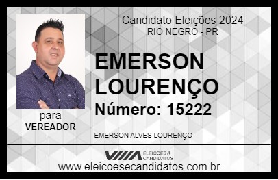 Candidato EMERSON LOURENÇO 2024 - RIO NEGRO - Eleições