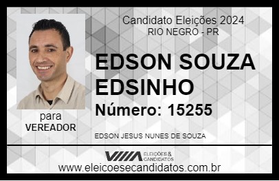 Candidato EDSON SOUZA EDSINHO 2024 - RIO NEGRO - Eleições