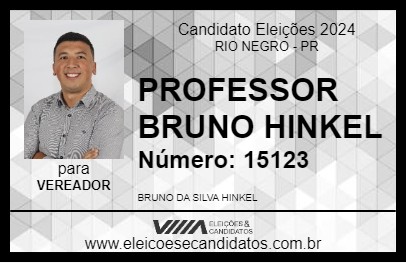 Candidato PROFESSOR BRUNO HINKEL 2024 - RIO NEGRO - Eleições