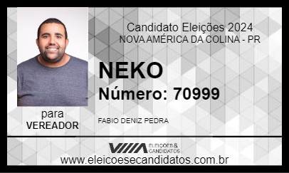 Candidato NEKO 2024 - NOVA AMÉRICA DA COLINA - Eleições