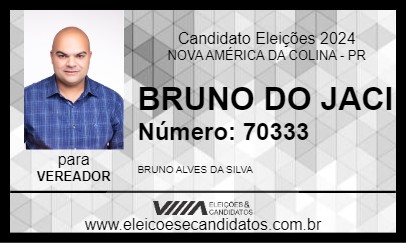 Candidato BRUNO DO JACI 2024 - NOVA AMÉRICA DA COLINA - Eleições