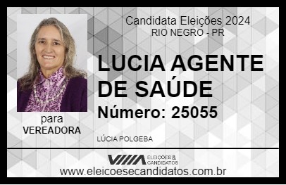 Candidato LUCIA AGENTE DE SAÚDE 2024 - RIO NEGRO - Eleições