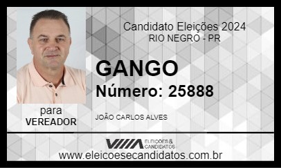 Candidato GANGO 2024 - RIO NEGRO - Eleições