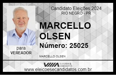 Candidato MARCELLO OLSEN 2024 - RIO NEGRO - Eleições