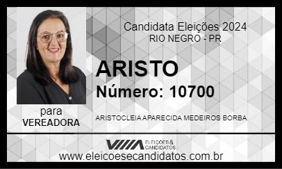 Candidato ARISTO 2024 - RIO NEGRO - Eleições