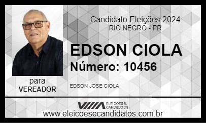 Candidato EDSON CIOLA 2024 - RIO NEGRO - Eleições