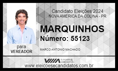 Candidato MARQUINHOS 2024 - NOVA AMÉRICA DA COLINA - Eleições