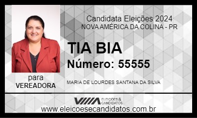 Candidato TIA BIA 2024 - NOVA AMÉRICA DA COLINA - Eleições