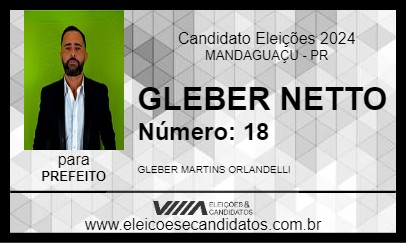 Candidato GLEBER NETTO 2024 - MANDAGUAÇU - Eleições