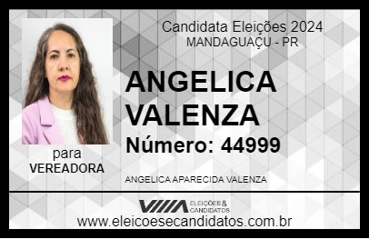 Candidato ANGELICA VALENZA 2024 - MANDAGUAÇU - Eleições