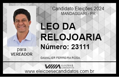 Candidato LEO DA RELOJOARIA 2024 - MANDAGUARI - Eleições