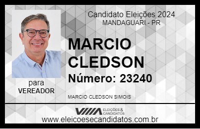 Candidato MARCIO CLEDSON 2024 - MANDAGUARI - Eleições