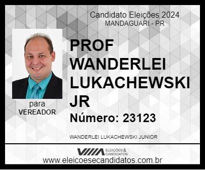 Candidato PROF WANDERLEI LUKACHEWSKI JR 2024 - MANDAGUARI - Eleições